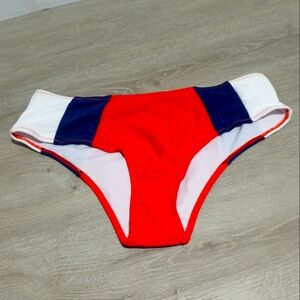 Cupshe NWT Woman's Bikini Bottoms Red White And Blue Size Medium